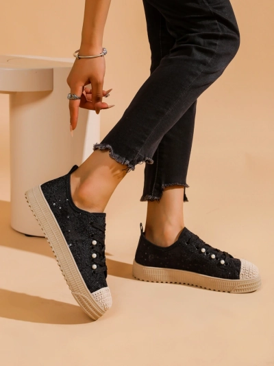 Royalfashion Női csipke sneaker flitterekkel Nille