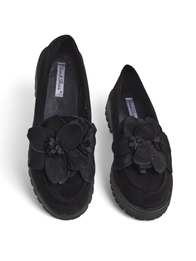 Royalfashion öko suede női mokaszin Floverse virággal