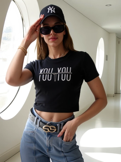 Royalfashion Női Pamut Crop Top