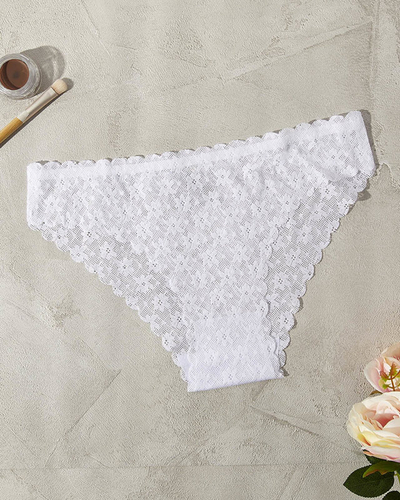 Női fehér varrás nélküli csipkebugyi - fehérnemű