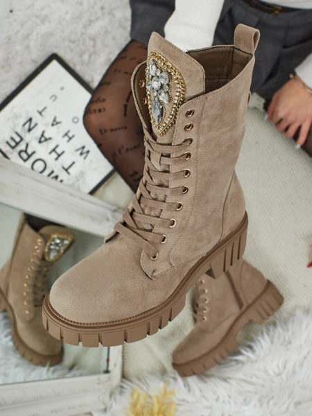 Royalfashion Női magas worker típusú bokacsizma Suboo