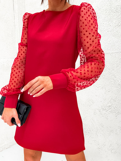 Royalfashion Klasszikus női térdig érő ruha piros színben
