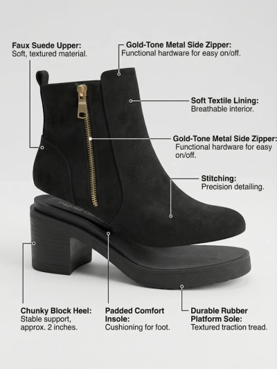 Női öko velúr vastag sarkú bokacsizma Arshena