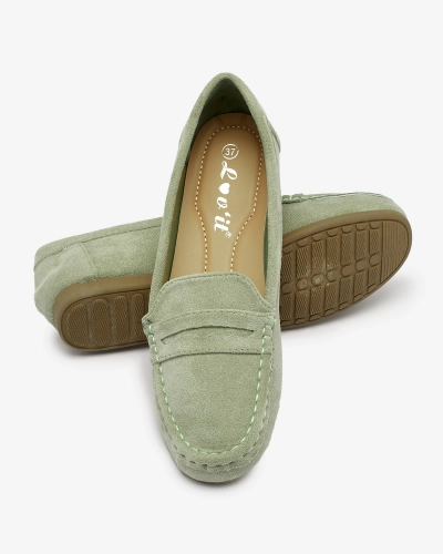 Royalfashion Női öko velúr mokaszin zöld Ziffig