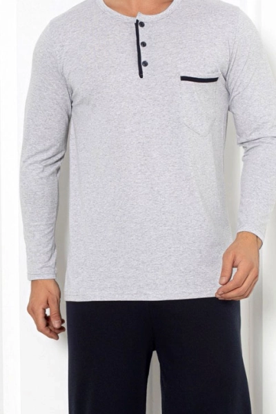 Royalfashion Férfi pamut pizsama zsebbel