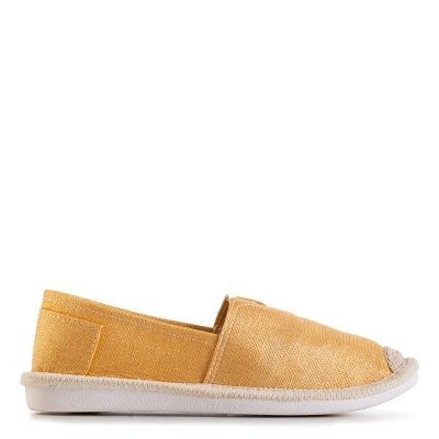 OUTLET Sárga női espadrillák fényes cérnával Hagenti - Cipők