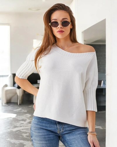 Royalfashion Női viszkóz pulóver rövid ujjakkal