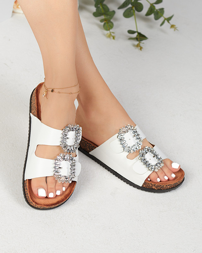 Fehér női papucs kapcsos Oterina - Lábbeli