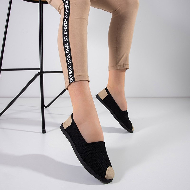 Női fekete espadrilles Mirlenace - Lábbeli