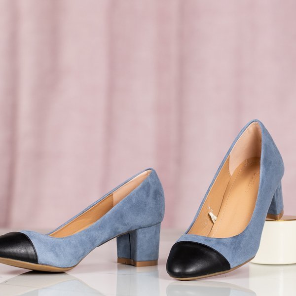 OUTLET Kék szivattyú fekete lábujjal Rudolfina - Lábbeli