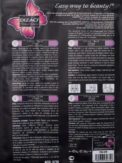 DIZAO - Szérum és maszk készlet arannyal 6g+36g x 10db