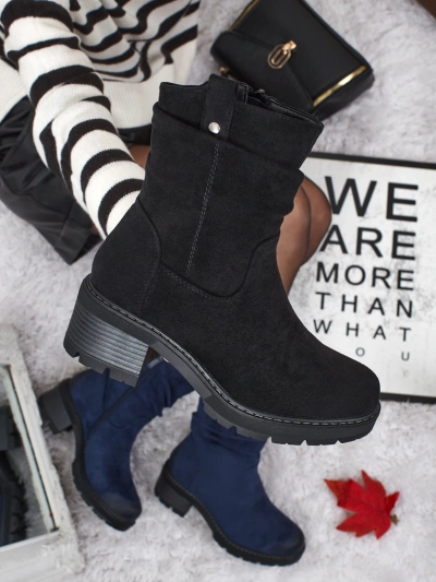 Magas szárú női öko velúr bokacsizma Carmine