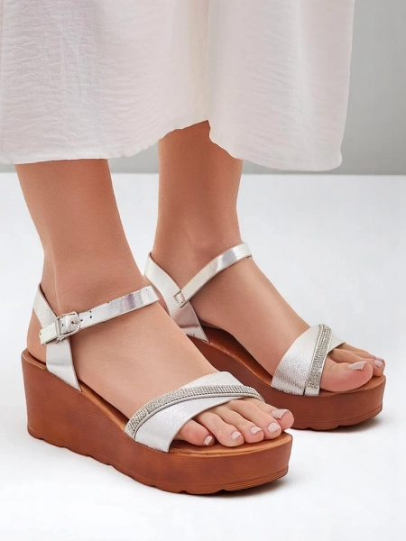 Royalfashion Női platform szandál strasszal és csillámmal Aurora Glow