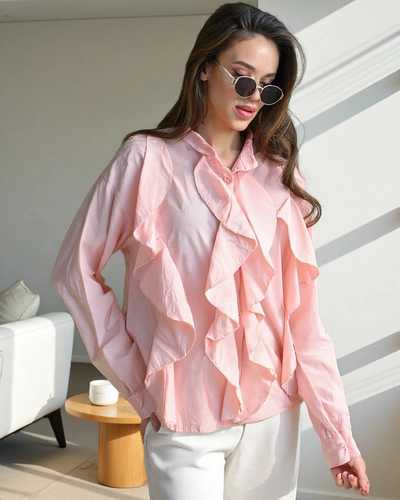 Royalfashion pamut ing fodrokkal díszítve, gombos