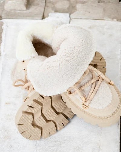 Royalfashion Lozin fűzős női hócsizma