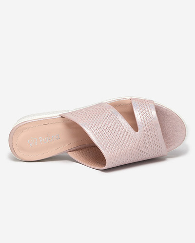 OUTLET Pink Heiri fényes női papucs. Cipő