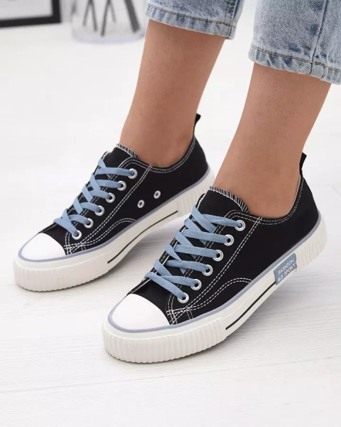 Fekete női fűzős tornacipő Tasabba- Footwear