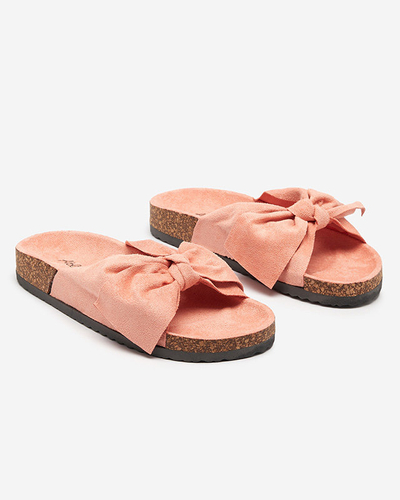 OUTLET Rózsaszín papucs Montiana masnival - Cipők