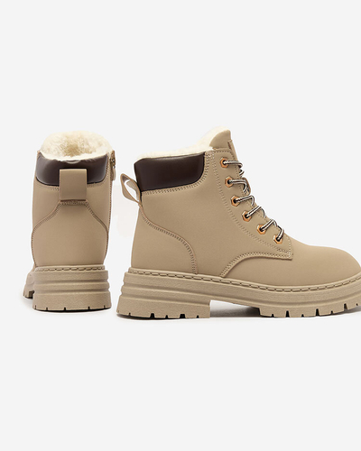 Royalfashion Szürke-barna női szigetelt trapper csizma Radoras