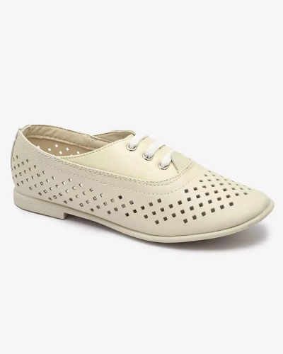 Bézs színű, áttört gyermek mokaszin Janno- Footwear