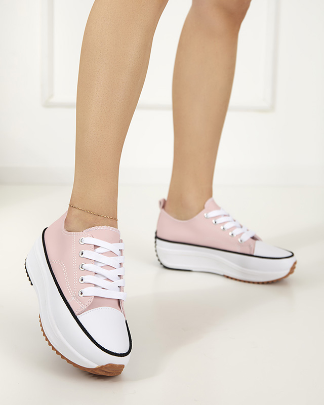 Világos rózsaszín női sportcipő a'la öko-bőr Tenemika tornacipő - Lábbeli