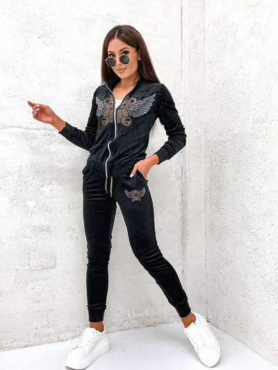 Royalfashion Fekete női pulóver szett cirkuszokkal