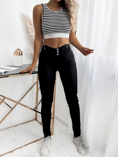 Fekete női teggings nadrág- Ruházat