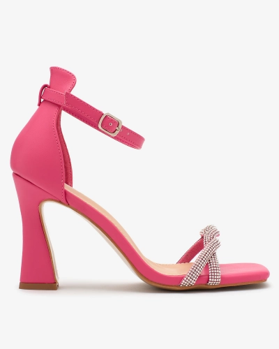 Royalfashion Fukszia női Sparkle Step szandál cirkonokkal
