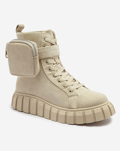 Női csizma tasakos bézs színben Sauups- Footwear
