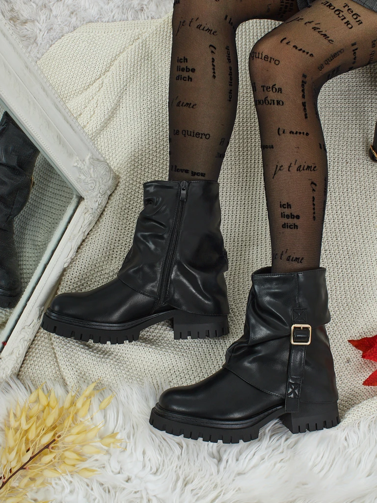 Magasított női Lunara öko bőr bokacsizma