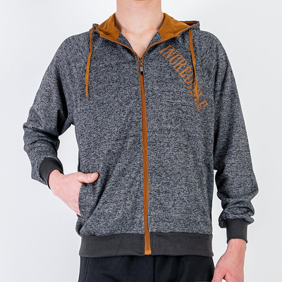 Sötétszürke férfi pulóver feliratokkal - Ruházat