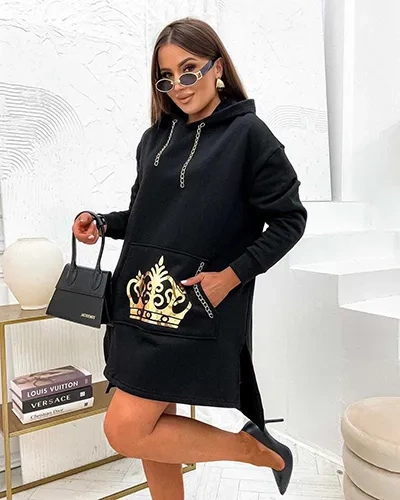 Royalfashion pamut női mini ruha blúz típus