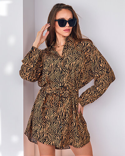 Royalfashion női miniruha a'la zebra mintával
