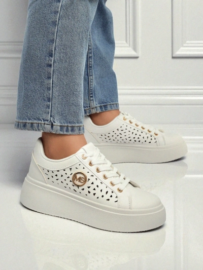 Aurelia Bianca – Fehér Platform Sneakers Royalfashion Ecru