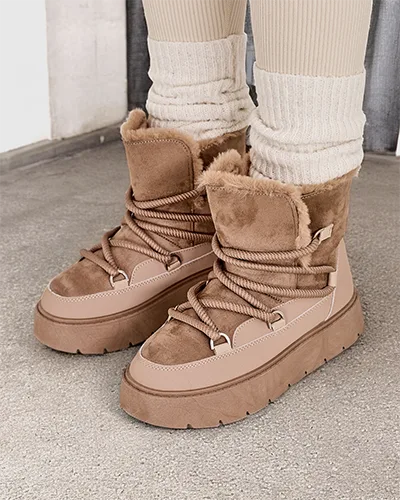 Royalfashion Női Csipkés Hótaposók Liloz