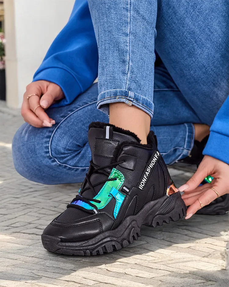 Royalfashion Női Sneakers Meleg Bélés Szintetikus műbőr felsőrészű női sportcipő a sneakerek stílusában, vastagabb talppal. Kandalló fűtésű belül. Nagyszerű kiegészítés a téli hétköznapi szettjeidhez! 87654321 <p>Női Szigetelt Snea