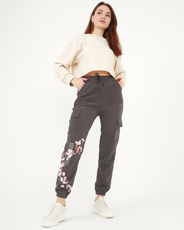 Női cargo nadrág, szürke - Ruházat