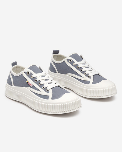 OUTLET Kék és szürke női tornacipő Scola-Shoes