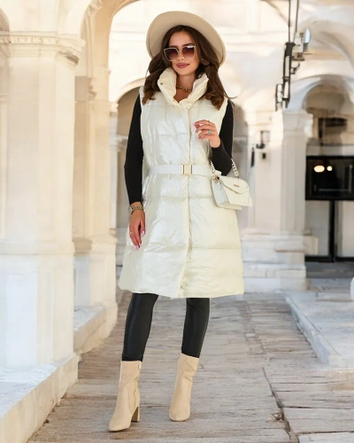 Royalfashion Hosszú női mellény a'la leather