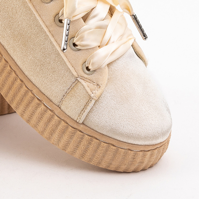 Bézs színű női velúr platform sportcipő Itoda - Cipő