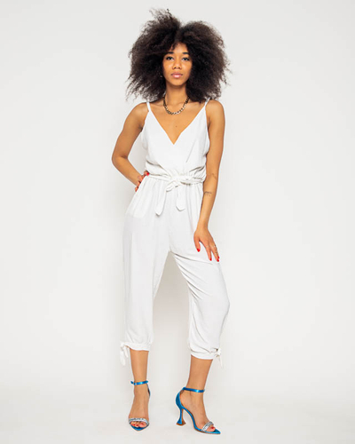 Női fehér jumpsuit vékony pánttal - Ruházat