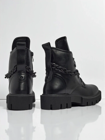 Eko bőr fűzős női Anviq bokacsizma