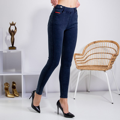 Sötétkék női zsebes zokni - Ruházat