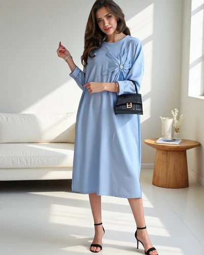 Royalfashion Női midi ruha, oversize anyag virággal