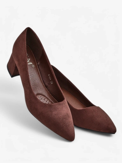 Aurelia Classico – Barna velúr női blokk sarkú cipő 4,5 cm