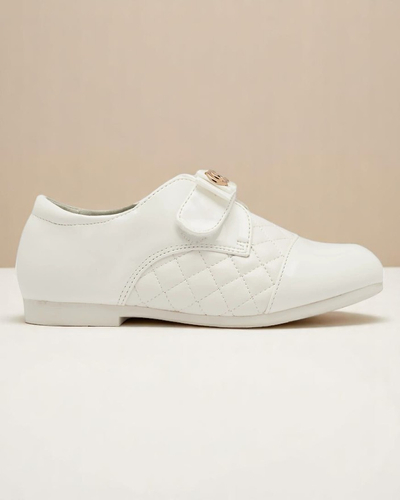 Lányok fehér steppelt öko bőr félcipő Mawert- Footwear