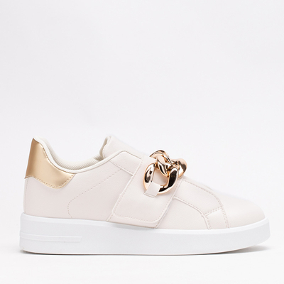 Krémszínű női bebújós sportcipő Derera - Lábbeli