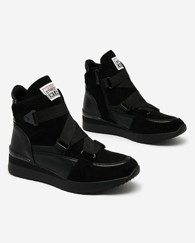 Royalfashion Fekete női sportcsizma Sattari