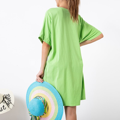 Neonzöld női zubbony ezüst túlméretes díszekkel - Ruházat