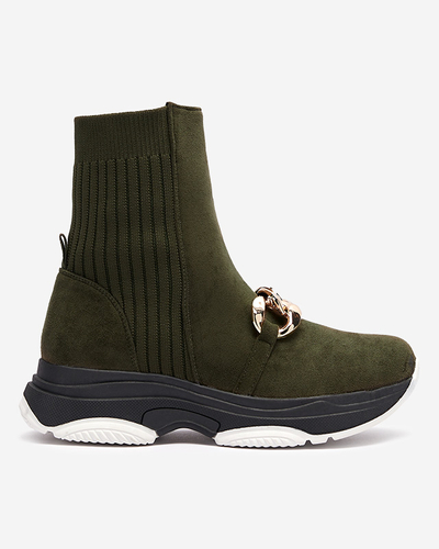 Női zöld szigetelt öko-szarvasbőr csizma Cuzitta- Lábbeli